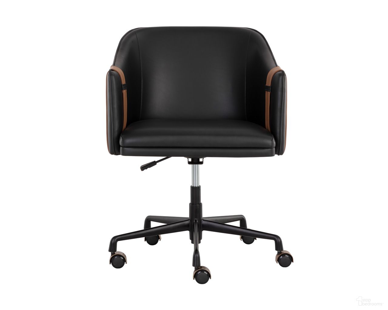 Carter Office Chair In Napa Black and Napa Cognac