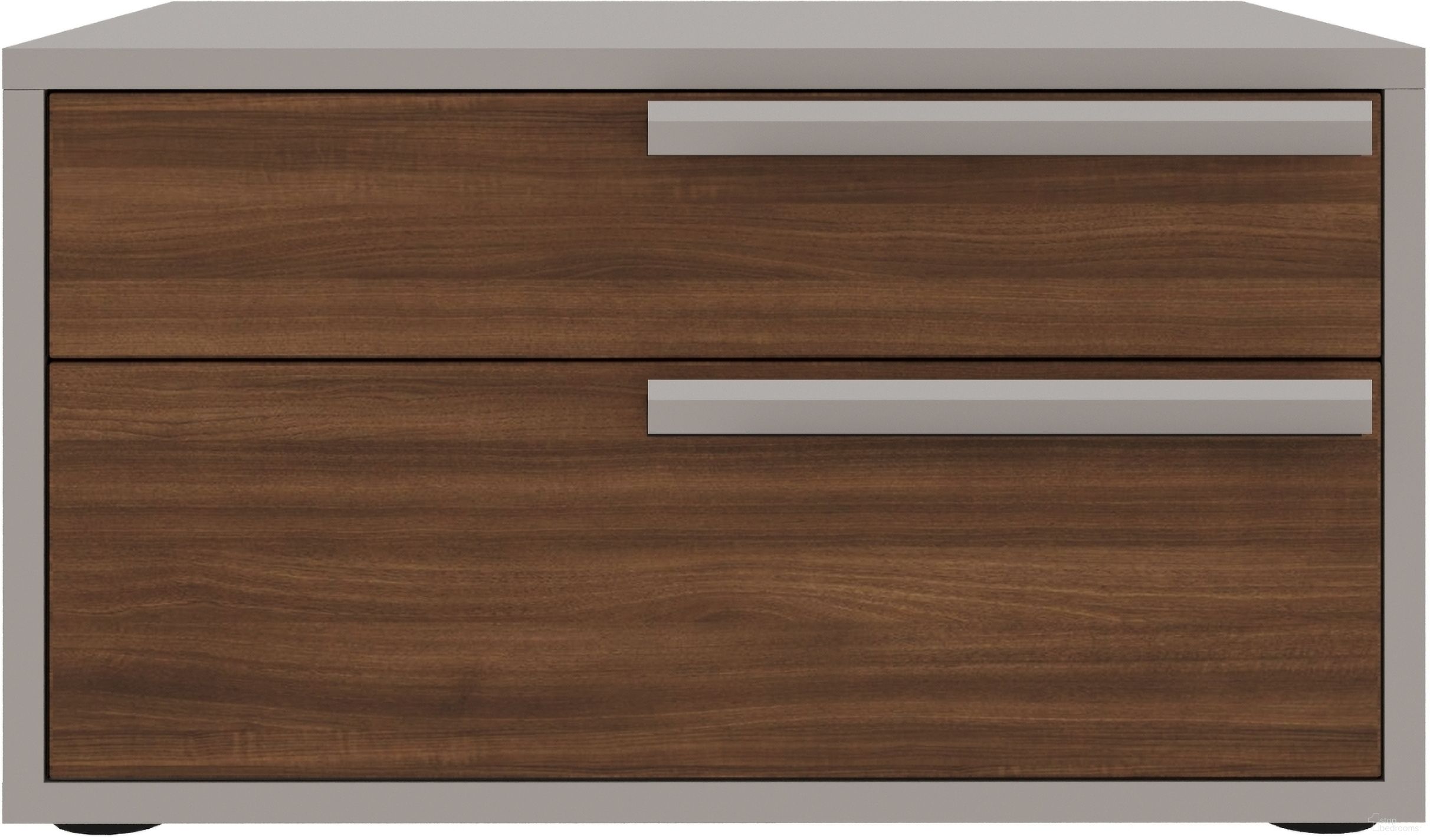The appearance of Carter Right Nightstand In Walnut and Taupe Matte designed by Casabianca Home in the modern / contemporary interior design. This walnut/taupe piece of furniture  was selected by 1StopBedrooms from Carter Collection to add a touch of cosiness and style into your home. Sku: US-256WALTP-R. Material: MDF.