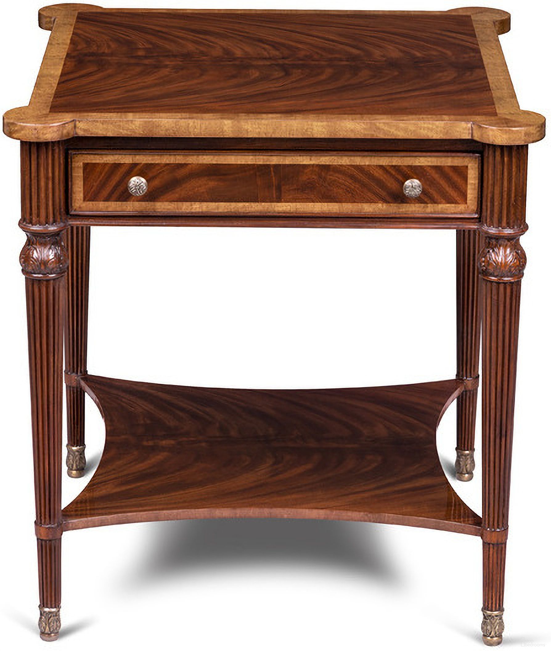 The appearance of Carter Side Table In Mahogany and Brass designed by Maitland-Smith in the modern / contemporary interior design. This mahogany/brass piece of furniture was selected by 1StopBedrooms from Maitland Smith Collection to add a touch of cosiness and style into your home. Sku: 89-1007. Material: Mahogany.