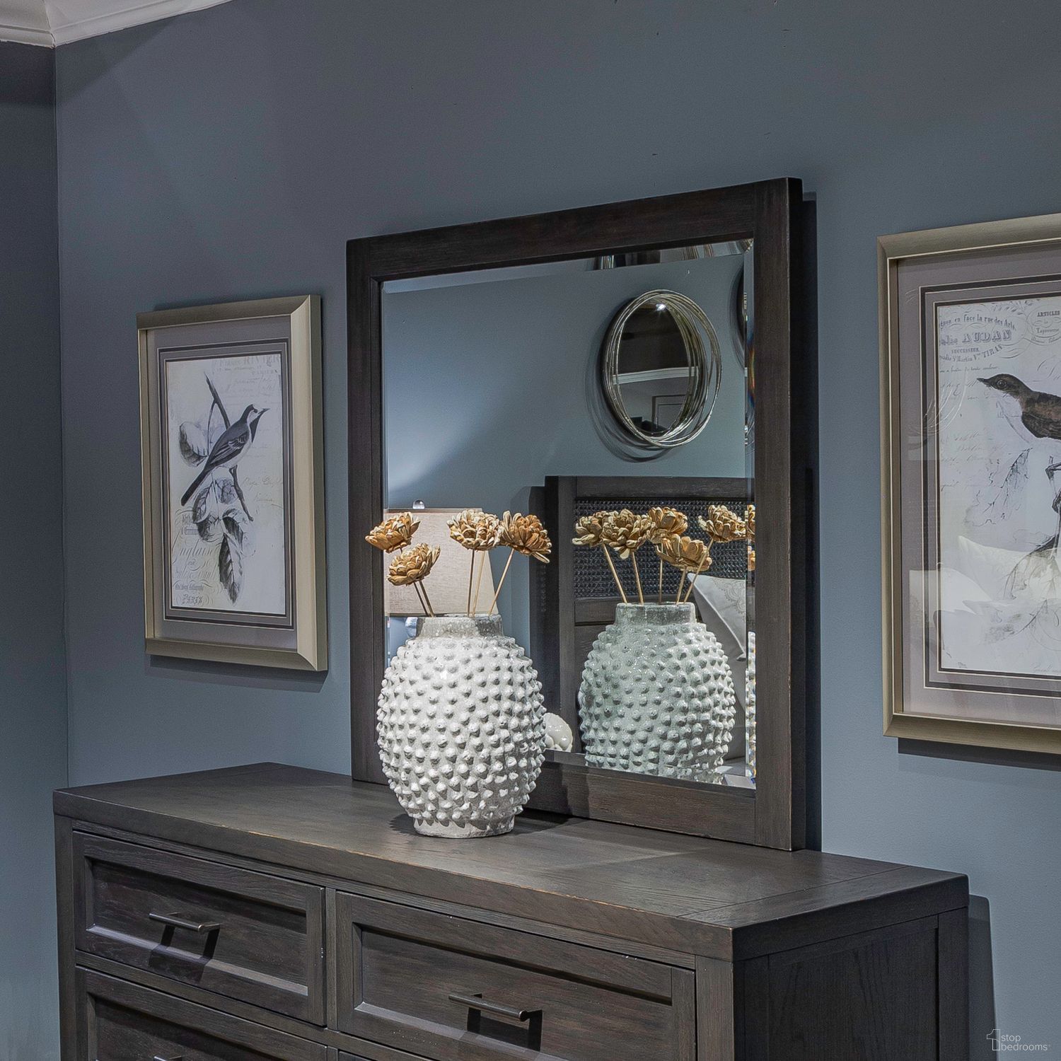 The appearance of Caruso Heights Landscape Mirror In Aged Whiskey designed by Liberty in the transitional interior design. This aged whiskey piece of furniture was selected by 1StopBedrooms from Caruso Heights Collection to add a touch of cosiness and style into your home. Sku: 271-BR51. Material: Solid Rubberwood.