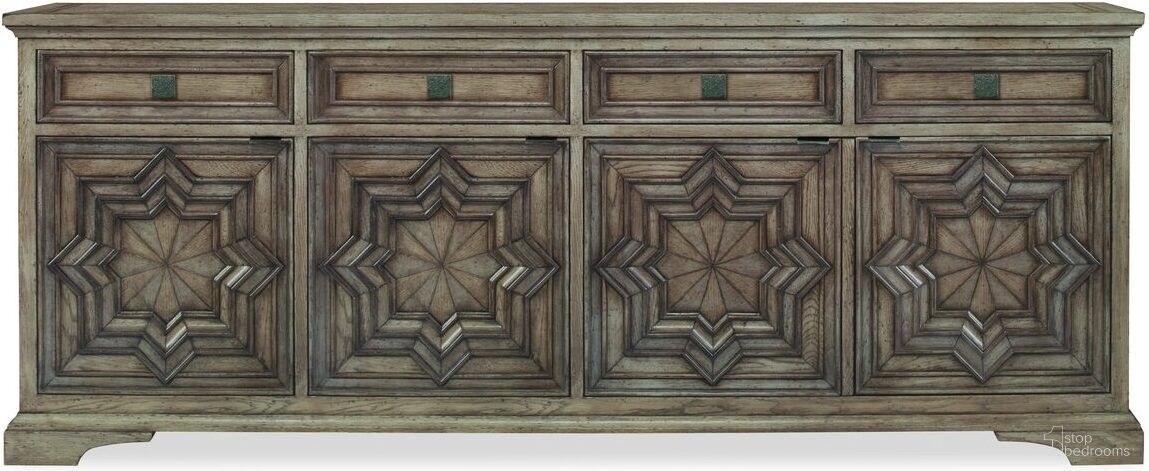 The appearance of Carved Credenza In Timber Grey designed by Century Furniture in the modern / contemporary interior design. This timber grey piece of furniture was selected by 1StopBedrooms from Casa Bella Collection to add a touch of cosiness and style into your home. Sku: C5H-404. Material: Walnut Inlays.