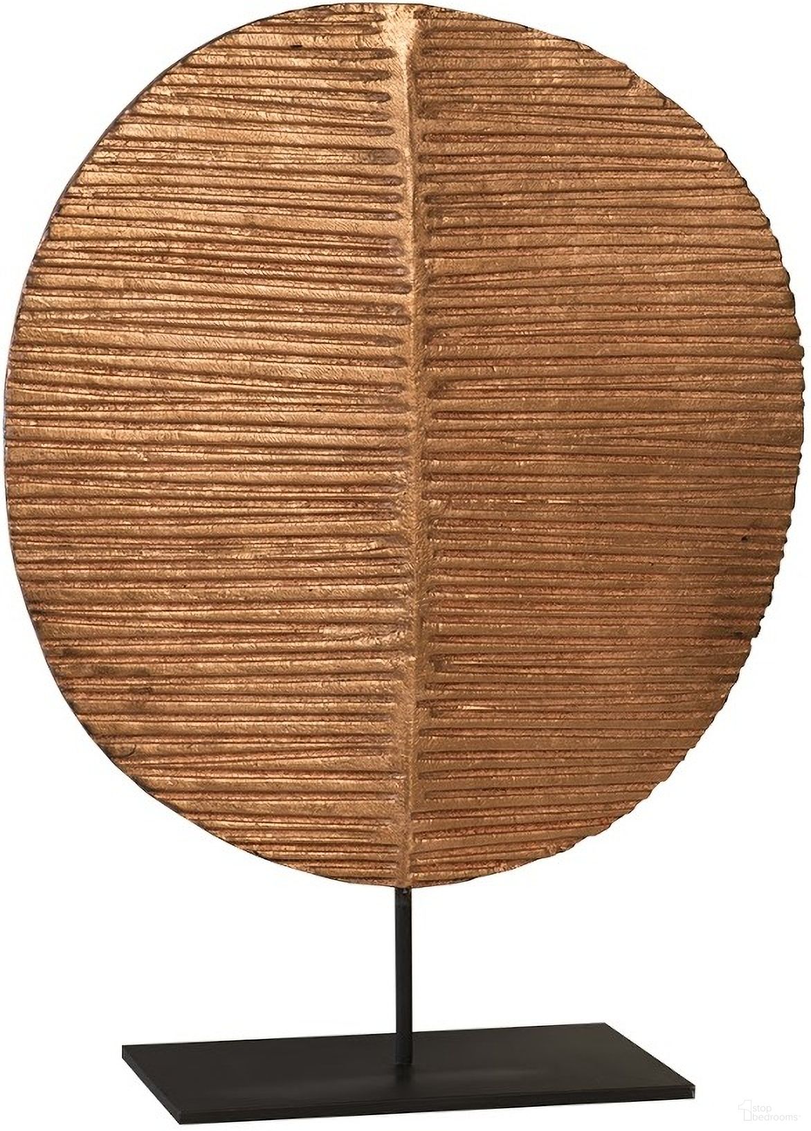 The appearance of Carved Round Leaf on Metal Stand TH89179 designed by Phillips Collection in the modern / contemporary interior design. This brown piece of furniture was selected by 1StopBedrooms from Carved Collection to add a touch of cosiness and style into your home. Sku: TH89179. Material: Wood.