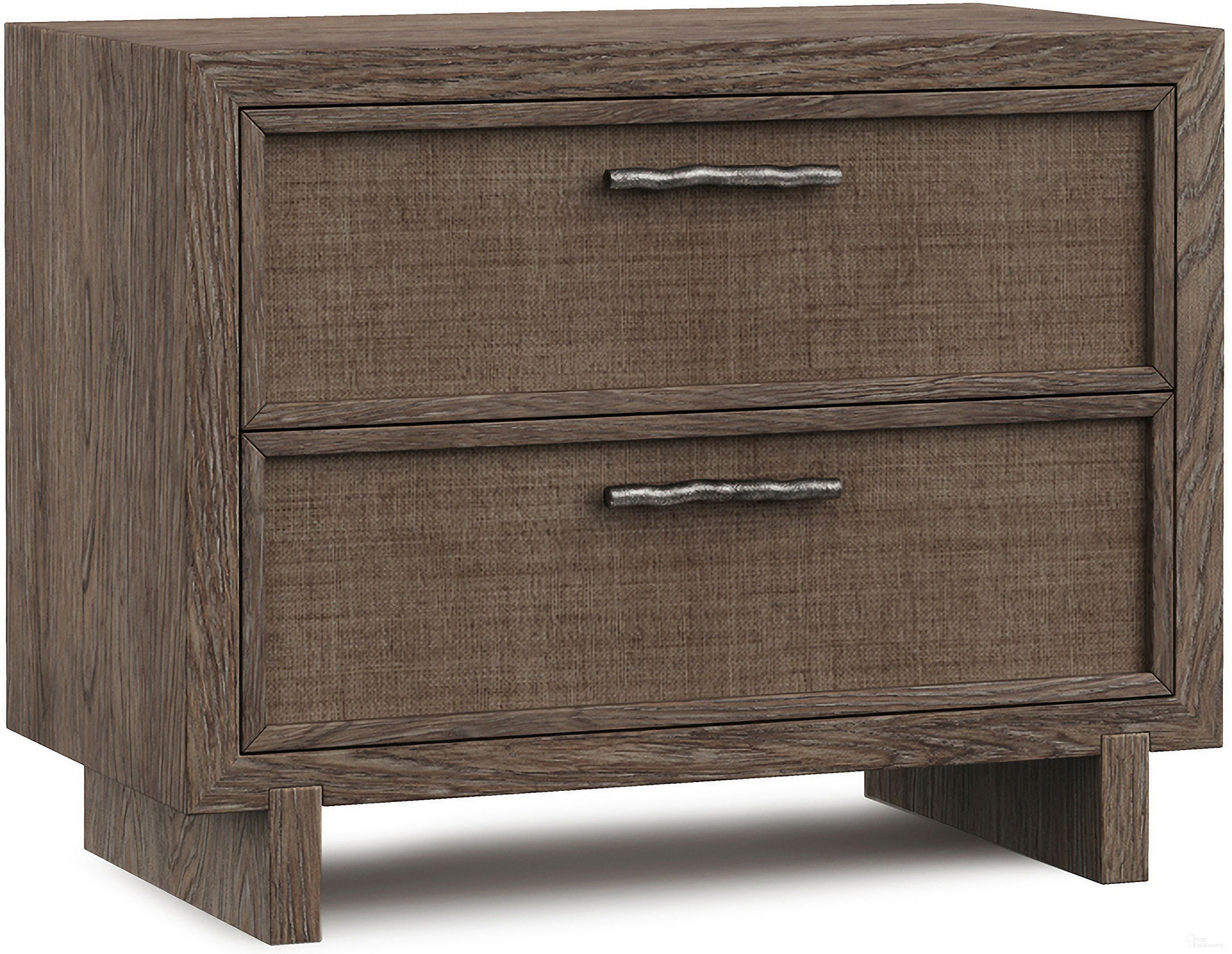 The appearance of Casa Paros Nightstand with Woven Drawer Fronts designed by Bernhardt in the modern / contemporary interior design. This playa/light playa piece of furniture  was selected by 1StopBedrooms from Casa Paros Collection to add a touch of cosiness and style into your home. Sku: 317233. Material: Wood.