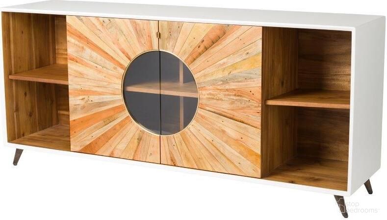 The appearance of Casablanca Sideboard designed by LH Imports in the modern / contemporary interior design. This white and brown piece of furniture was selected by 1StopBedrooms from Casablanca Collection to add a touch of cosiness and style into your home. Sku: CB003B. Material: MDF.