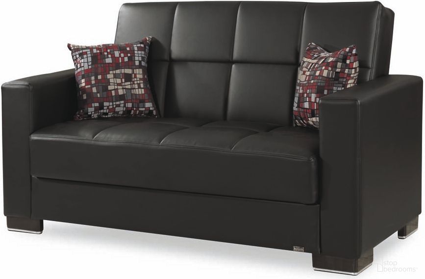 Casamode Armada Black PU Loveseat