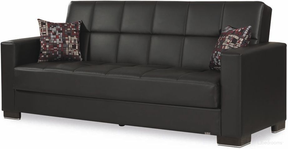 The appearance of Casamode Armada Black PU Sofa designed by Casamode in the modern / contemporary interior design. This black piece of furniture was selected by 1StopBedrooms from Armada Collection to add a touch of cosiness and style into your home. Sku: ARM-SB-15-PU. Material: Leather.