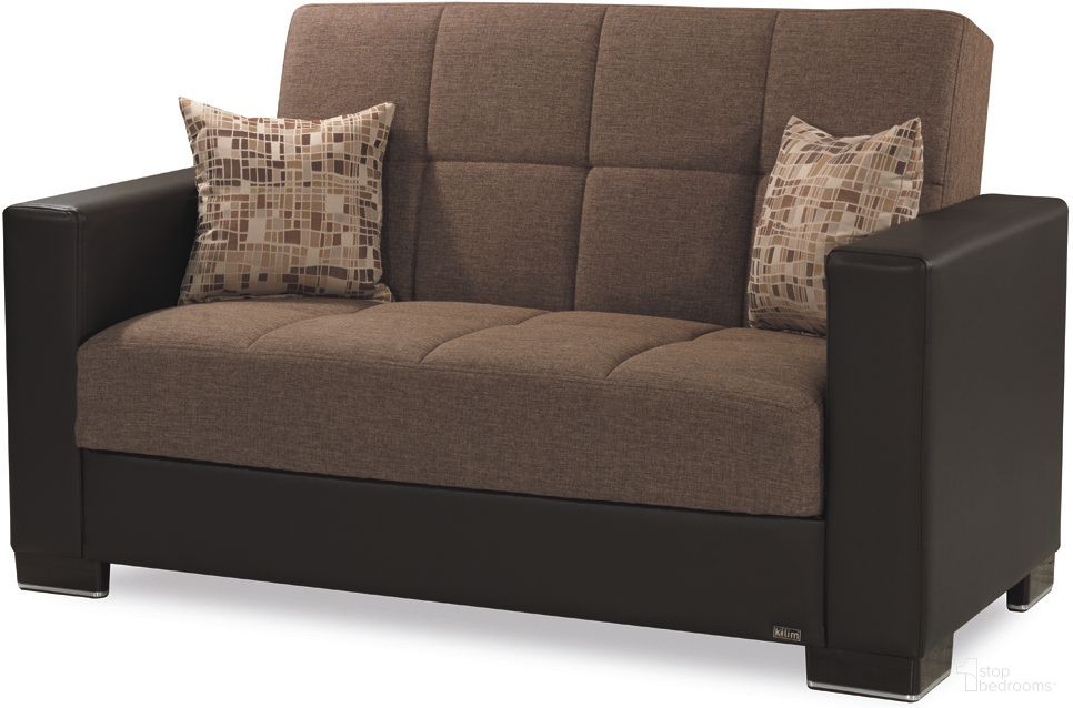 The appearance of Casamode Armada Brown Tufted Back Loveseat designed by Casamode in the modern / contemporary interior design. This brown piece of furniture  was selected by 1StopBedrooms from Armada Collection to add a touch of cosiness and style into your home. Sku: ARM-LS-12. Material: Polyester.