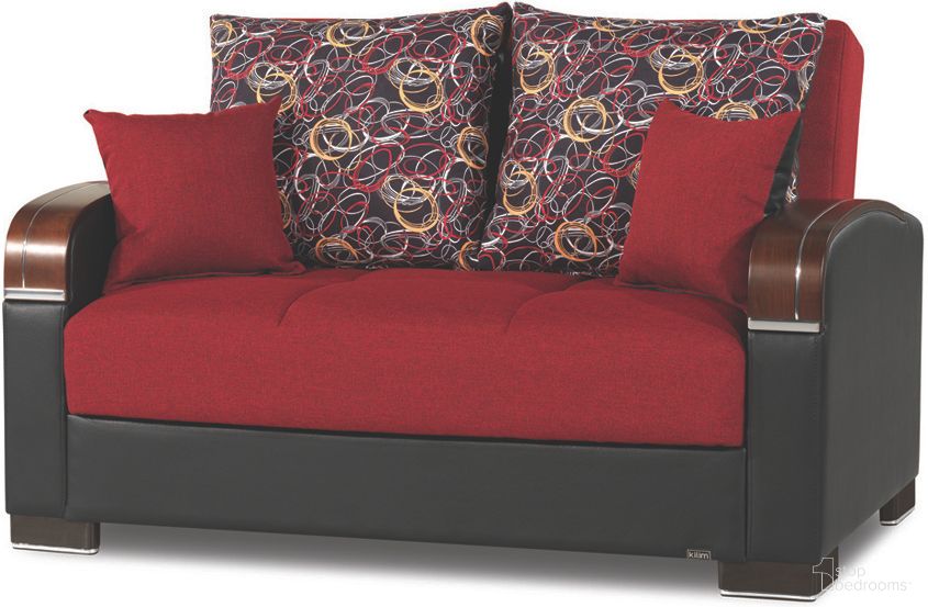 The appearance of Casamode Mobimax Red Loveseat designed by Casamode in the modern / contemporary interior design. This red piece of furniture was selected by 1StopBedrooms from Mobimax Collection to add a touch of cosiness and style into your home. Sku: MOB-LS-RD. Material: Polyester.