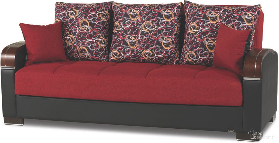 The appearance of Casamode Mobimax Red Sofabed designed by Casamode in the modern / contemporary interior design. This red piece of furniture  was selected by 1StopBedrooms from Mobimax Collection to add a touch of cosiness and style into your home. Sku: MOB-SB-RD. Material: Polyester.