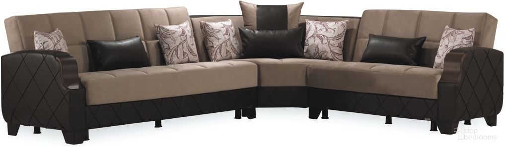 The appearance of Casamode Molina Lyon Dark Brown Sectional designed by Casamode in the modern / contemporary interior design. This dark brown piece of furniture was selected by 1StopBedrooms from Molina Collection to add a touch of cosiness and style into your home. Sku: MOL-SEC-BN. Material: Microfiber. Layout: L-Shape.
