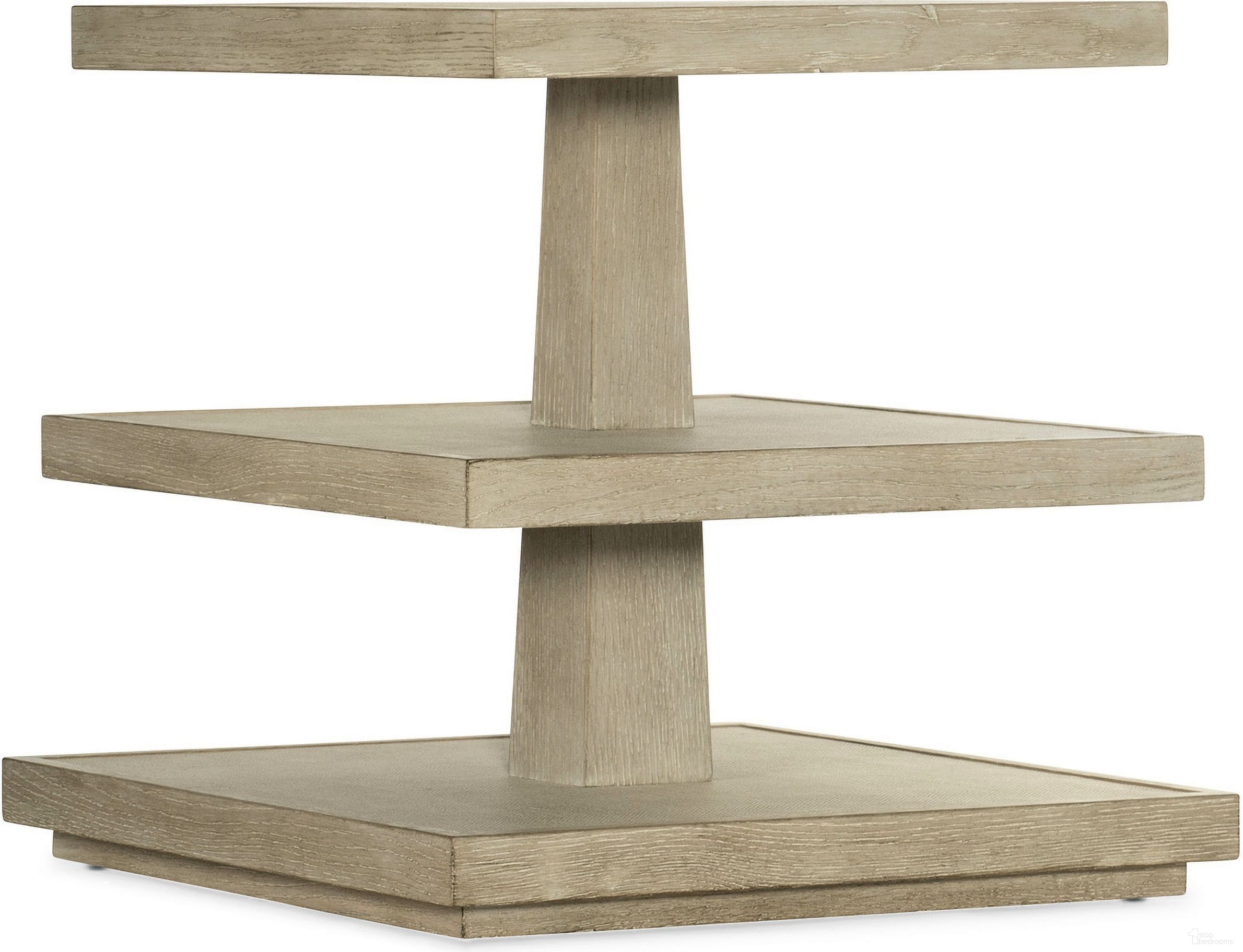 The appearance of Cascade End Table 6120-80116-80 designed by Hooker in the transitional interior design. This light wood piece of furniture was selected by 1StopBedrooms from Cascade Collection to add a touch of cosiness and style into your home. Sku: 6120-80116-80. Material: Burlap.