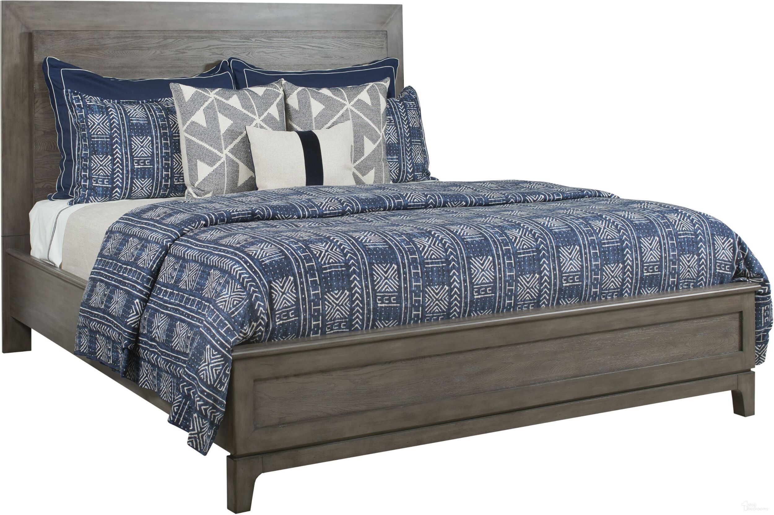 The appearance of Cascade Kline Queen Panel Bed Complete designed by Kincaid in the transitional interior design. This gray piece of furniture was selected by 1StopBedrooms from Cascade Collection to add a touch of cosiness and style into your home. Sku: 863-304;863-305;863-R42. Bed Type: Panel Bed. Material: Wood. Bed Size: Queen.
