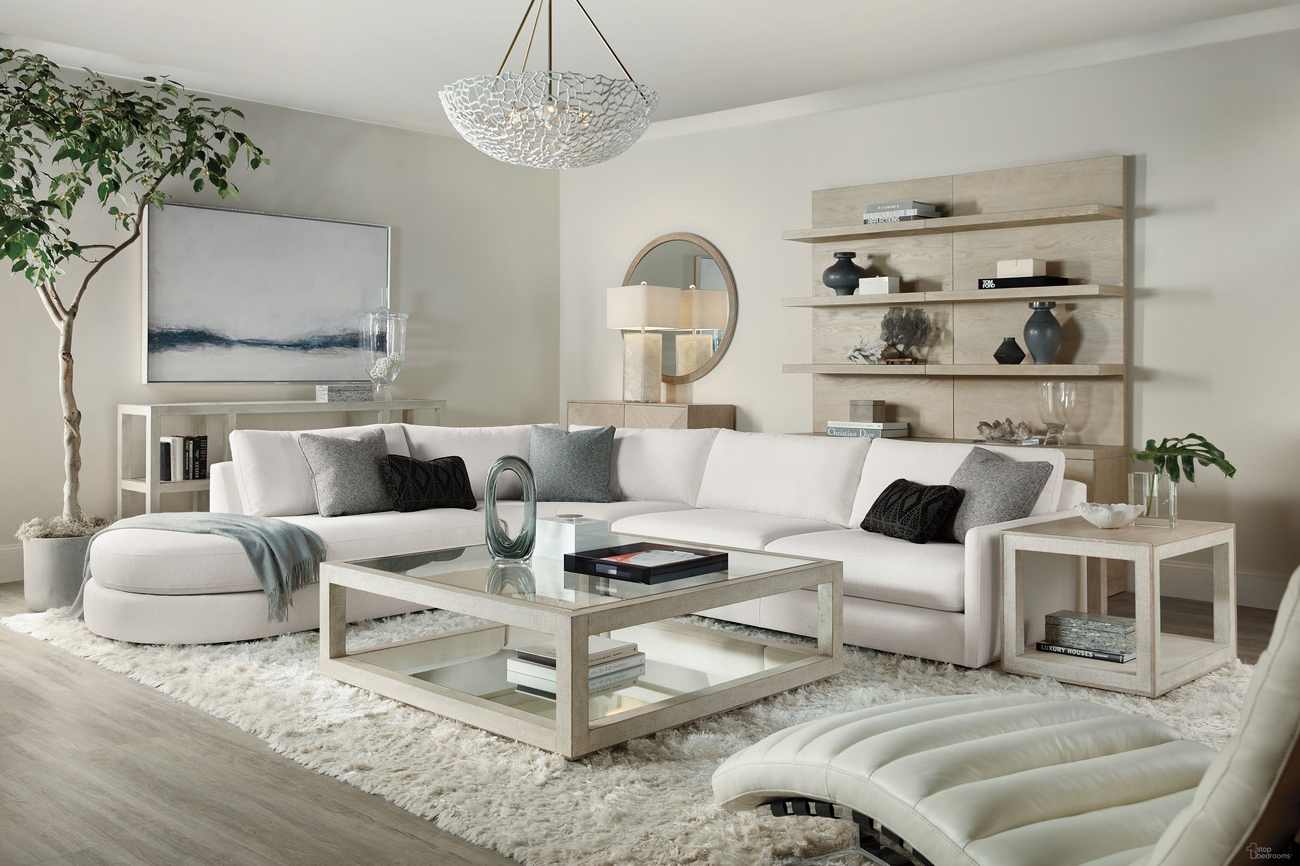 The appearance of Cascade Lacquered Burlap And Champagne Square Occasional Table Set designed by Hooker in the transitional interior design. This white and brown piece of furniture  was selected by 1StopBedrooms from Cascade Collection to add a touch of cosiness and style into your home. Sku: 6120-80112-05;6120-80115-80. Material: Glass.