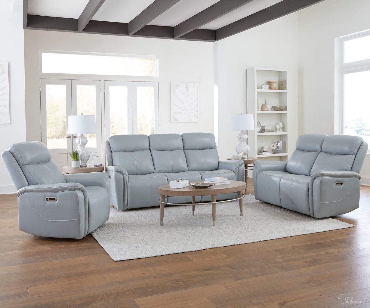 The appearance of Cascade Living Room Set In Seamist Grey designed by Parker House in the modern / contemporary interior design. This seamist grey piece of furniture was selected by 1StopBedrooms from Cascade Collection to add a touch of cosiness and style into your home. Sku: MCAS#832PH-SMGR;MCAS#822PH-SMGR. Material: Leather.