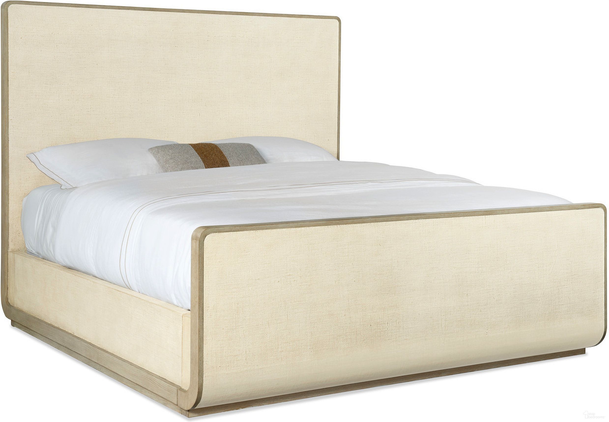 The appearance of Cascade Queen Sleigh Bed designed by Hooker in the transitional interior design. This white piece of furniture was selected by 1StopBedrooms from Cascade Collection to add a touch of cosiness and style into your home. Sku: 6120-90451-05;6120-90452-05;6120-90453-05. Bed Type: Sleigh Bed. Bed Size: Queen. Material: Oak.