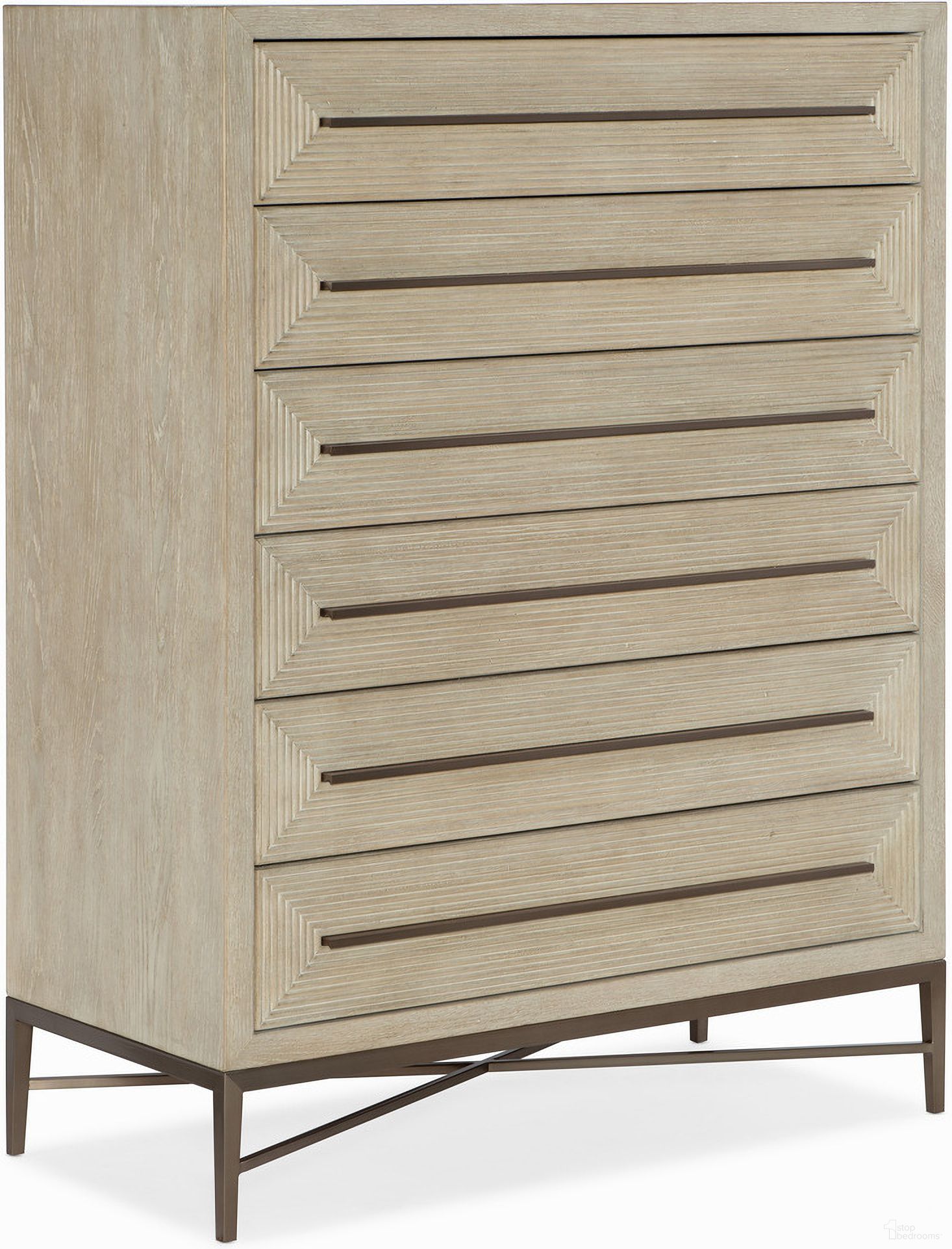 The appearance of Cascade Six-Drawer Chest 6120-90110-80 designed by Hooker in the transitional interior design. This light wood piece of furniture was selected by 1StopBedrooms from Cascade Collection to add a touch of cosiness and style into your home. Sku: 6120-90110-80. Material: Oak Veneer.