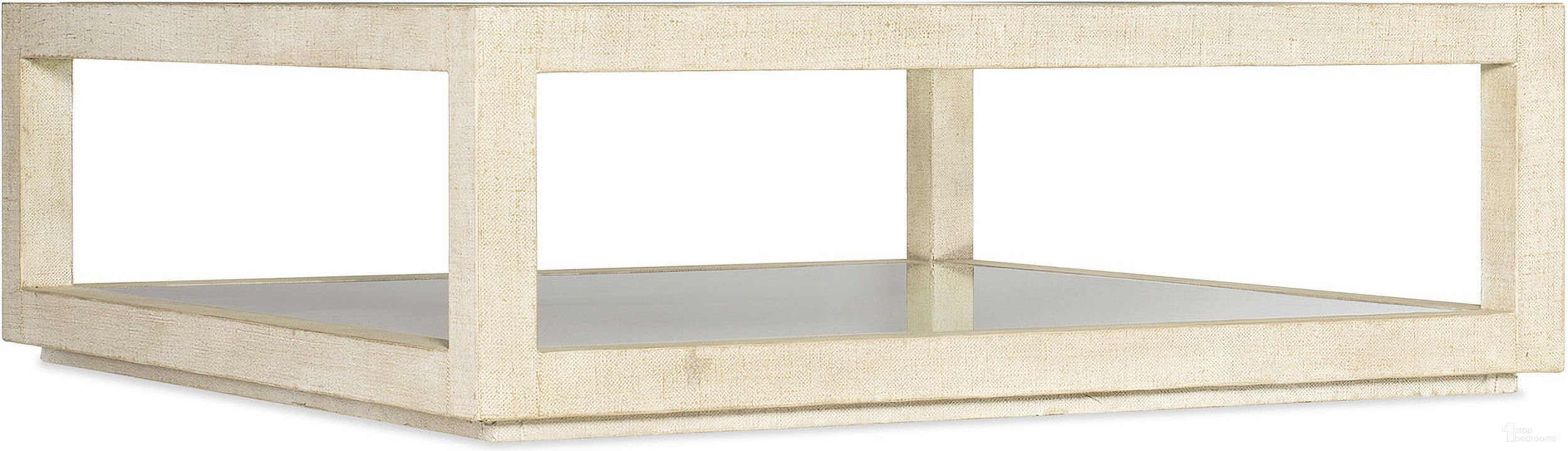 The appearance of Cascade Square Cocktail Table designed by Hooker in the transitional interior design. This white piece of furniture was selected by 1StopBedrooms from Cascade Collection to add a touch of cosiness and style into your home. Sku: 6120-80112-05. Material: Burlap.