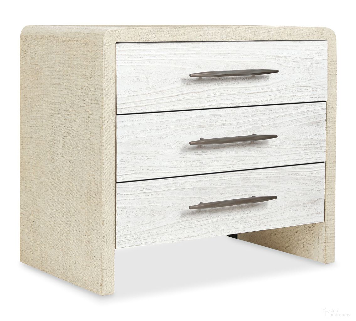 Cascade Three-Drawer Nightstand In White/Cream/Beige