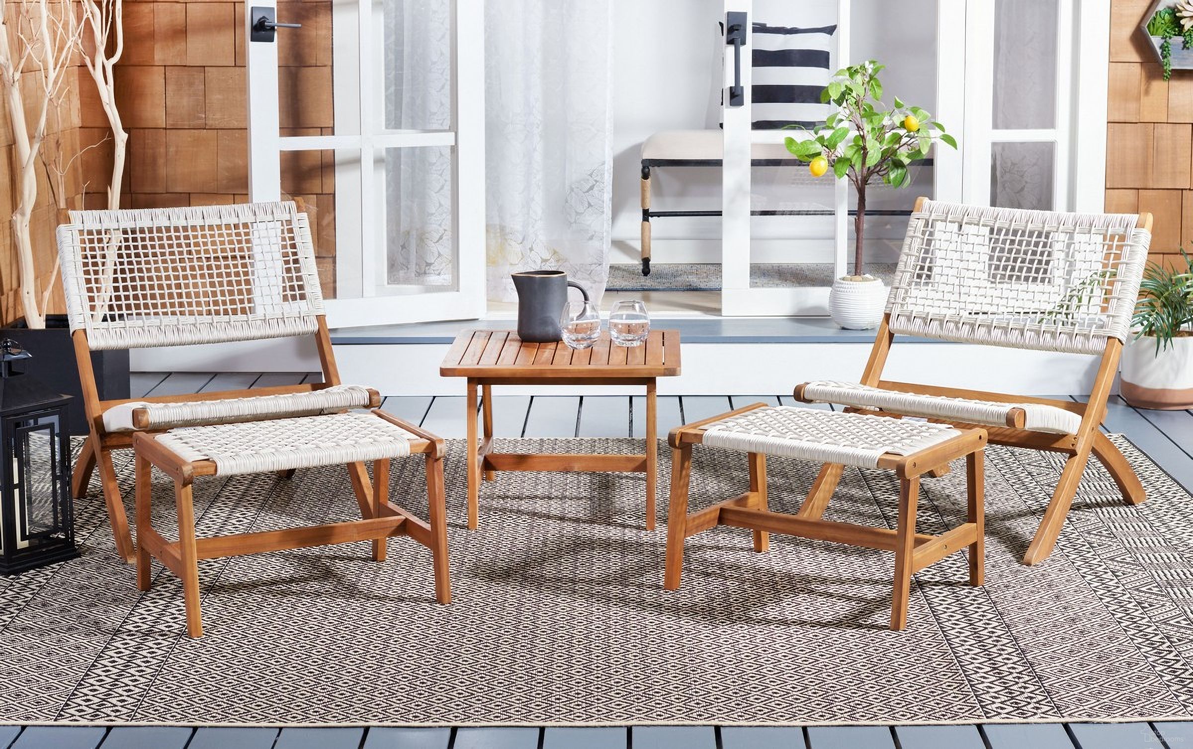 The appearance of Casella Living Set in White designed by Safavieh in the coastal interior design. This white piece of furniture was selected by 1StopBedrooms from Casella Collection to add a touch of cosiness and style into your home. Sku: PAT7077D. Material: Wood.