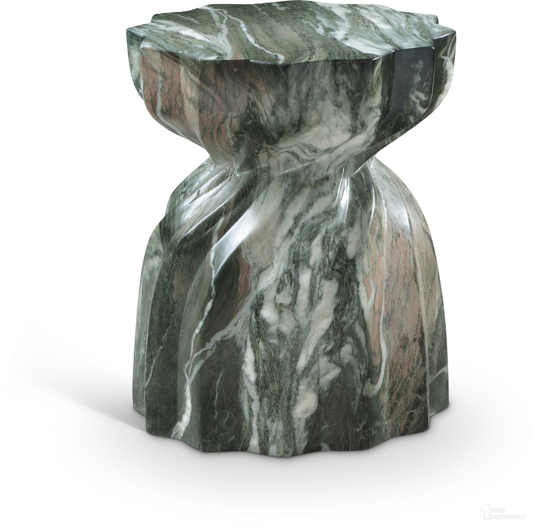 Caserta Marble Finish Concrete End Table In Green
