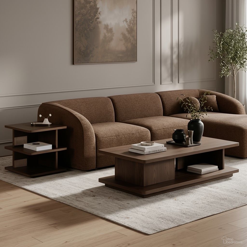 Casey Occasional Table Set In Dark Brown