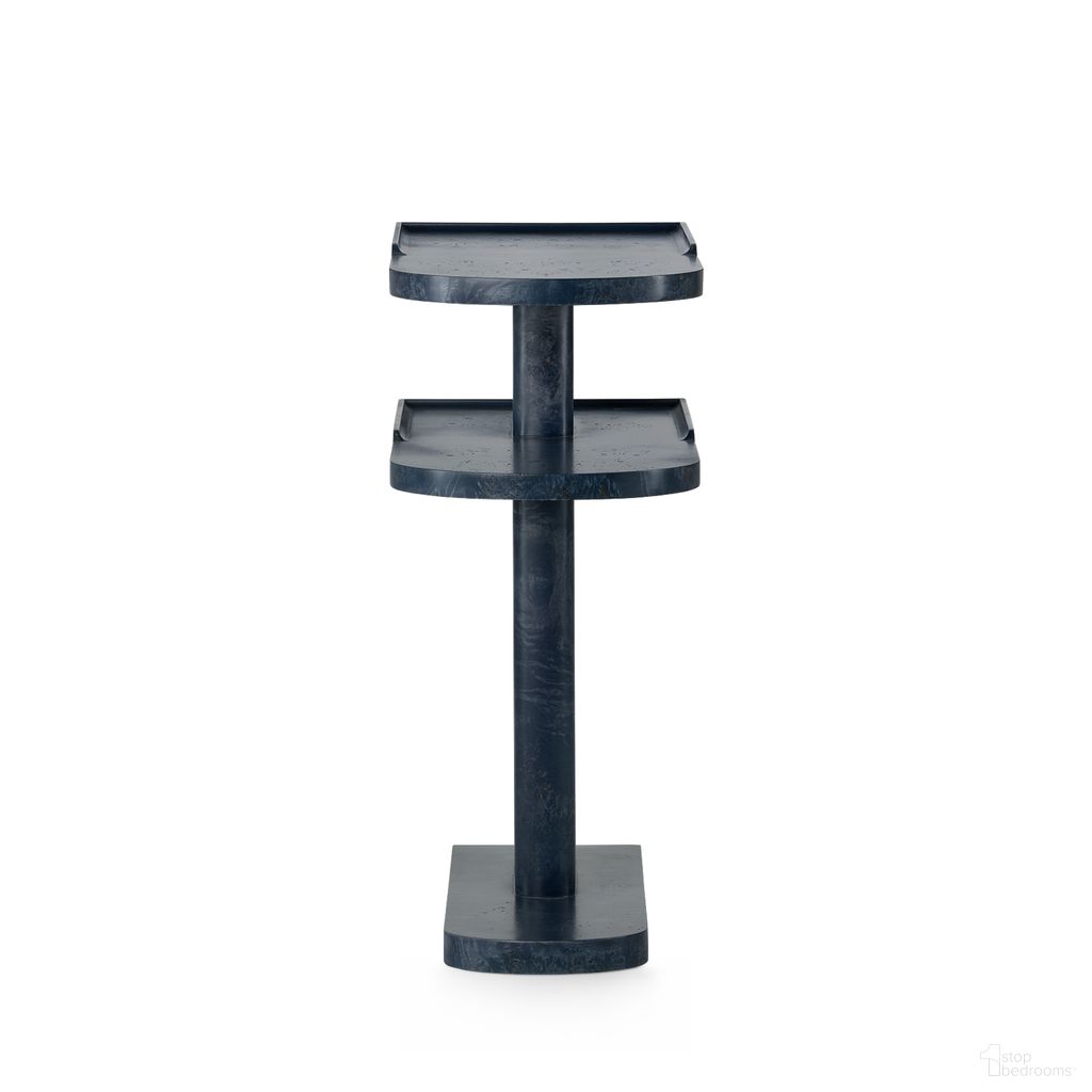 The appearance of Casey Side Table In Azure Burl designed by Villa & House in the modern / contemporary interior design. This azure burl piece of furniture  was selected by 1StopBedrooms from Casey Collection to add a touch of cosiness and style into your home. Sku: CSY-100-428. Material: Wood.