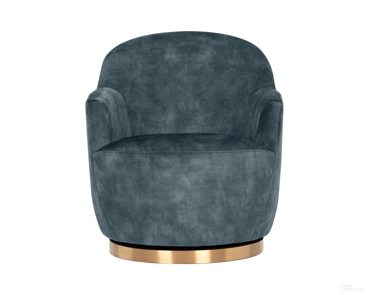 Casey Swivel Lounge Chair In Nono Petrol
