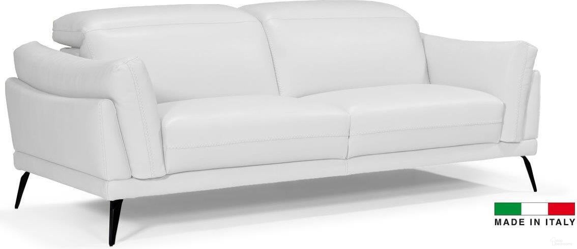 The appearance of Casino Loveseat In White designed by Bellini Modern Living in the modern / contemporary interior design. This white piece of furniture  was selected by 1StopBedrooms from Casino Collection to add a touch of cosiness and style into your home. Sku: Casino LS WHT. Material: Leather.