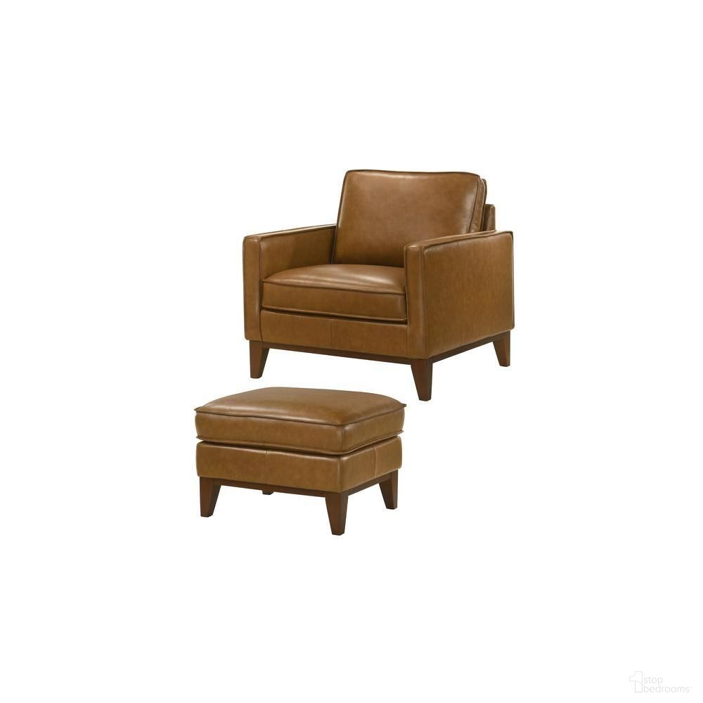 The appearance of Caspar 2Pcs Chair and Ottoman In Caramel designed by New Classic in the modern / contemporary interior design. This caramel piece of furniture  was selected by 1StopBedrooms from Caspar Collection to add a touch of cosiness and style into your home. Sku: L1213-00-CBW;L1213-10-CBW. Material: Leather.