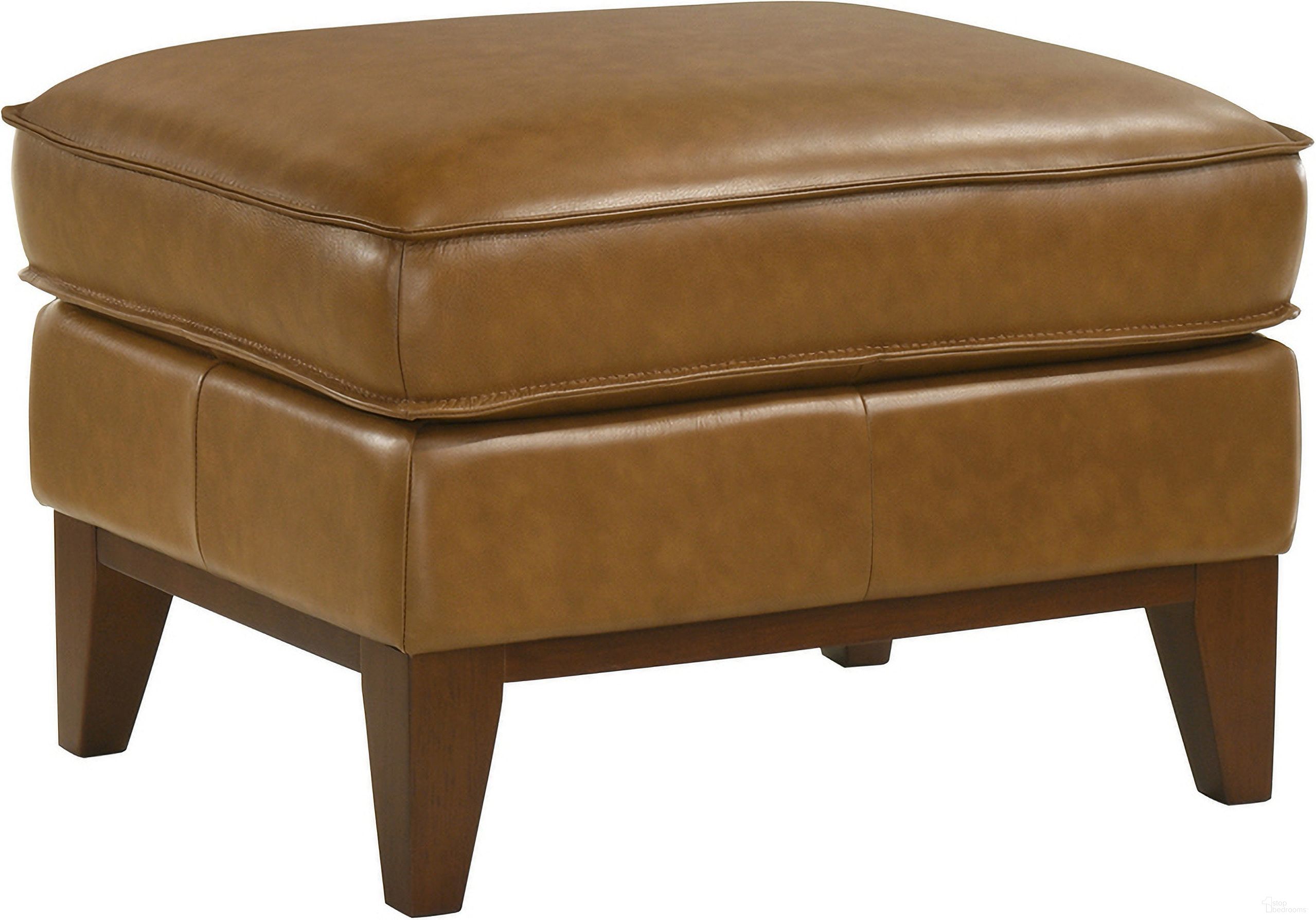 The appearance of Caspar Ottoman In Caramel designed by New Classic in the modern / contemporary interior design. This caramel piece of furniture  was selected by 1StopBedrooms from Caspar Collection to add a touch of cosiness and style into your home. Sku: L1213-00-CBW. Material: Leather.