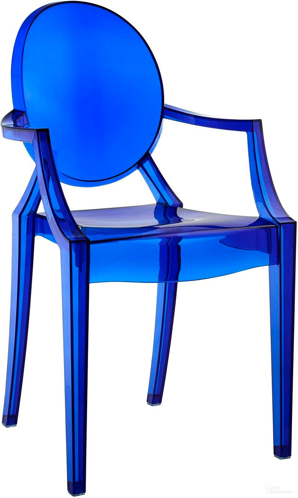 The appearance of Casper Blue Dining Arm Chair EEI-121-BLU designed by Modway in the modern / contemporary interior design. This blue piece of furniture  was selected by 1StopBedrooms from Casper Collection to add a touch of cosiness and style into your home. Sku: EEI-121-BLU. Material: PVC.