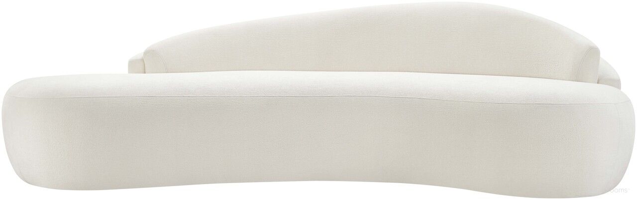 The appearance of Caspian 101 Inch Chenille Fabric Upholstered Sofa In Cream designed by Meridian in the modern / contemporary interior design. This cream piece of furniture  was selected by 1StopBedrooms from Caspian Collection to add a touch of cosiness and style into your home. Sku: 44033Cream-S. Material: Chenille.
