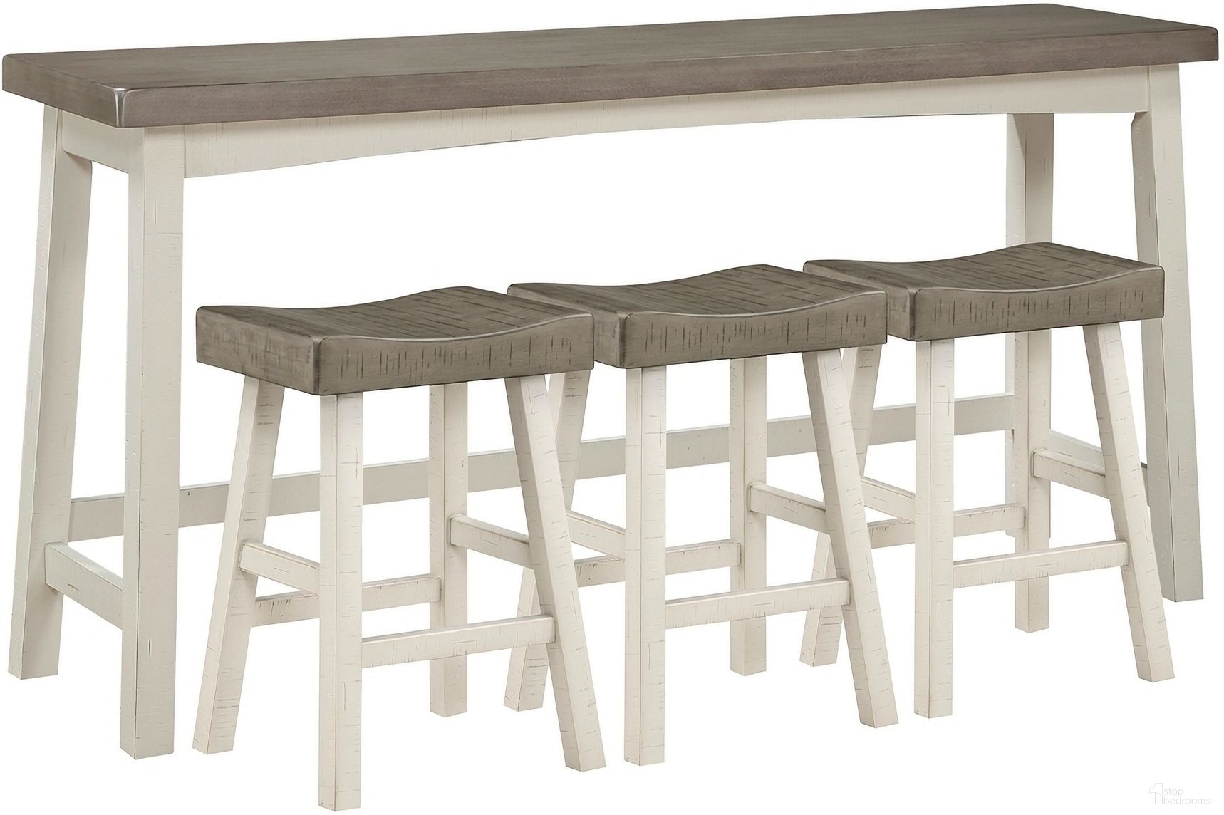 Caspian 4-Piece Pack Counter Height Set In White and Brown