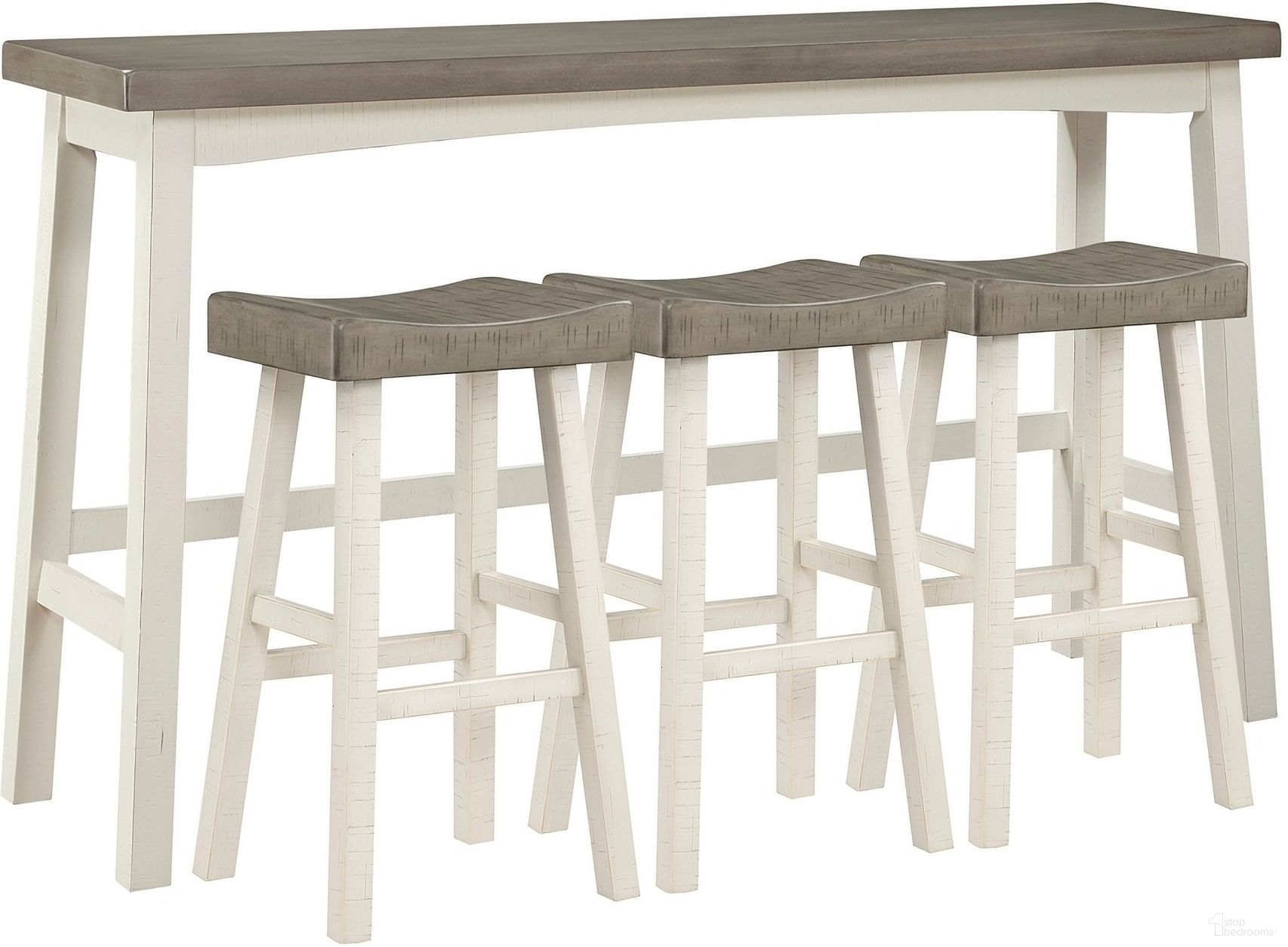 Caspian 4-Piece Pack Pub Height Set In White and Brown