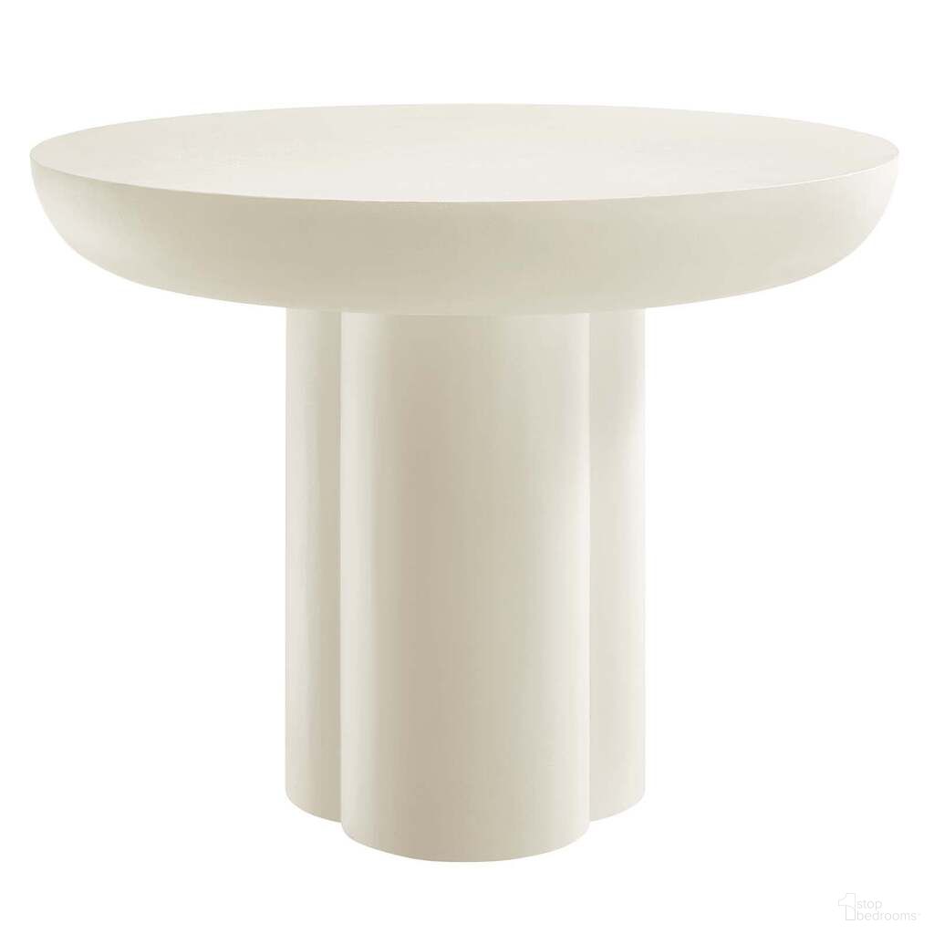 The appearance of Caspian 40 Inch Concrete Round Dining Table In White designed by Modway in the modern / contemporary interior design. This white piece of furniture  was selected by 1StopBedrooms from Caspian Collection to add a touch of cosiness and style into your home. Sku: EEI-6762-WHI-1;EEI-6762-WHI-2. Table Base Style: Pedestal. Table Top Shape: Round. Material: Wood. Size: 40".