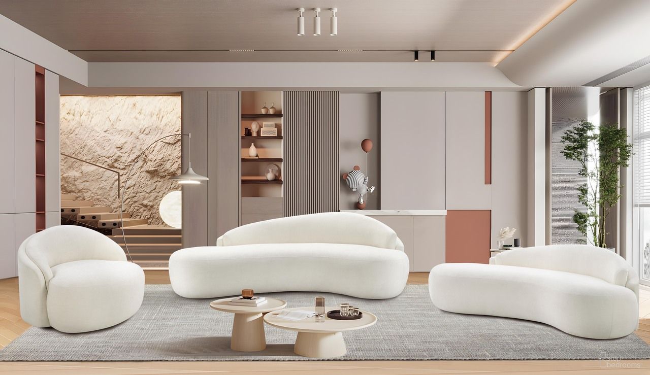 The appearance of Caspian Chenille Fabric Upholstered Living Room Set In Cream designed by Meridian in the modern / contemporary interior design. This cream piece of furniture was selected by 1StopBedrooms from Caspian Collection to add a touch of cosiness and style into your home. Sku: 44033Cream-S;44033Cream-L. Material: Chenille.