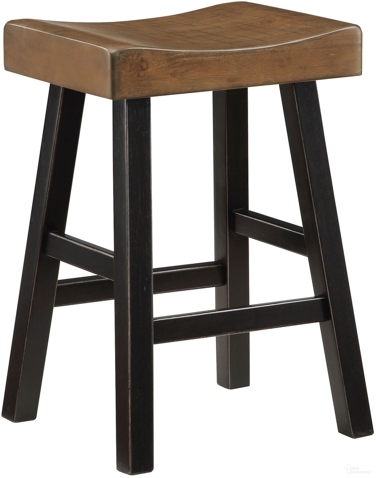 Caspian Counter and Bar Height Stools Set of 2 In Black and Brown