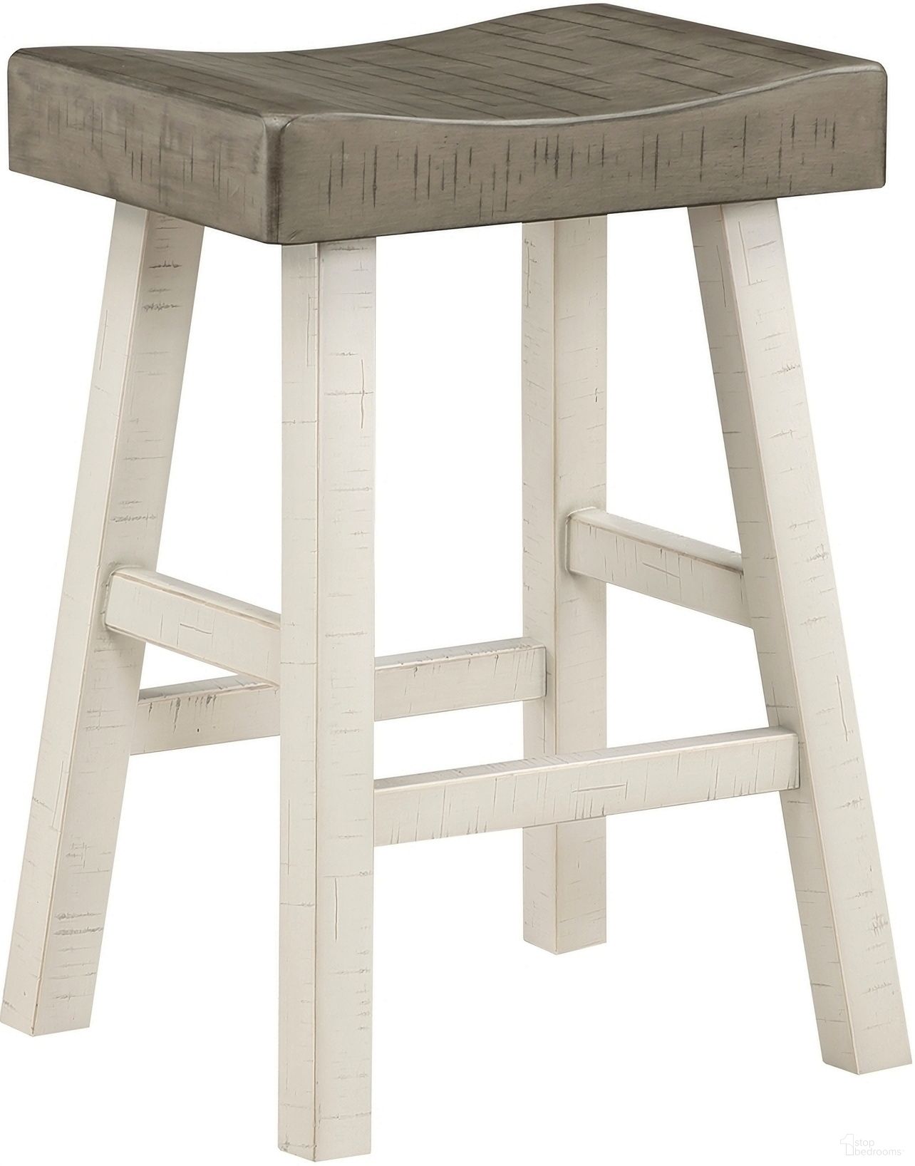 Caspian Counter and Bar Height Stools Set of 2 In Brown and White