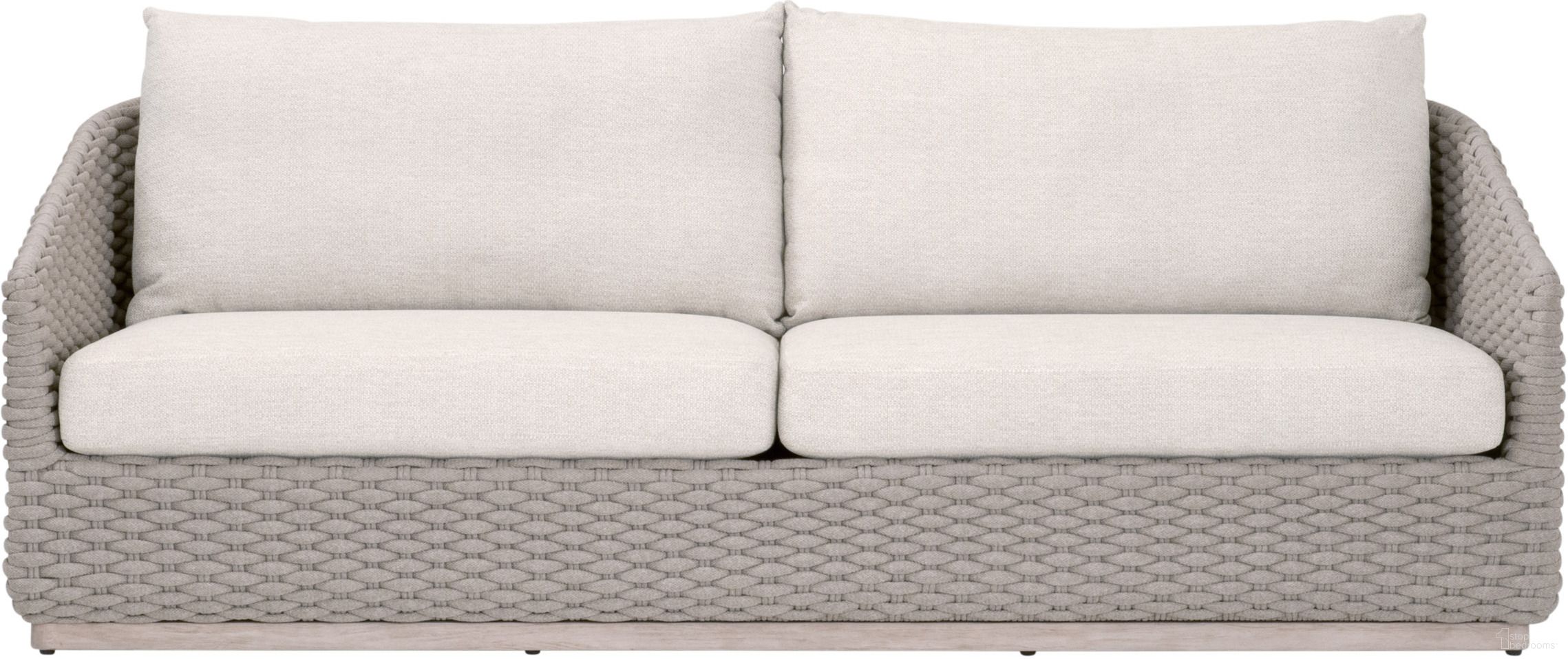 The appearance of Caspian Outdoor 89 Inch Sofa In Taupe and Washed Ever Teak designed by Essentials For Living in the transitional interior design. This taupe/washed ever teak piece of furniture was selected by 1StopBedrooms from Woven Collection to add a touch of cosiness and style into your home. Sku: 6863.TAU/ECR/W-ET. Material: Teak Wood.