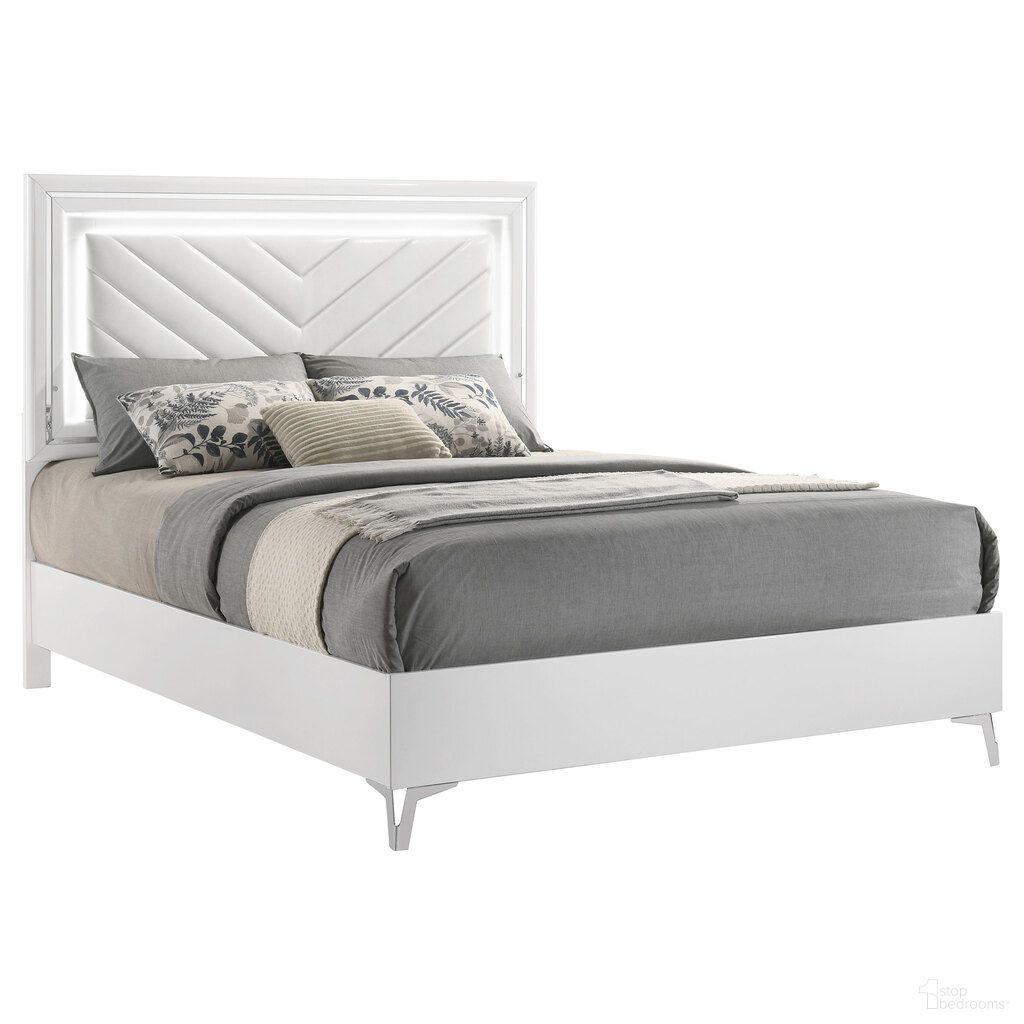 The appearance of Cassia Queen LED Panel Bed In White High Gloss designed by Coaster in the modern / contemporary interior design. This white high gloss piece of furniture  was selected by 1StopBedrooms from Cassia Collection to add a touch of cosiness and style into your home. Sku: 215791QB1;215791QB2;215791QB3. Bed Type: Panel Bed. Bed Size: Queen. Material: Foam.