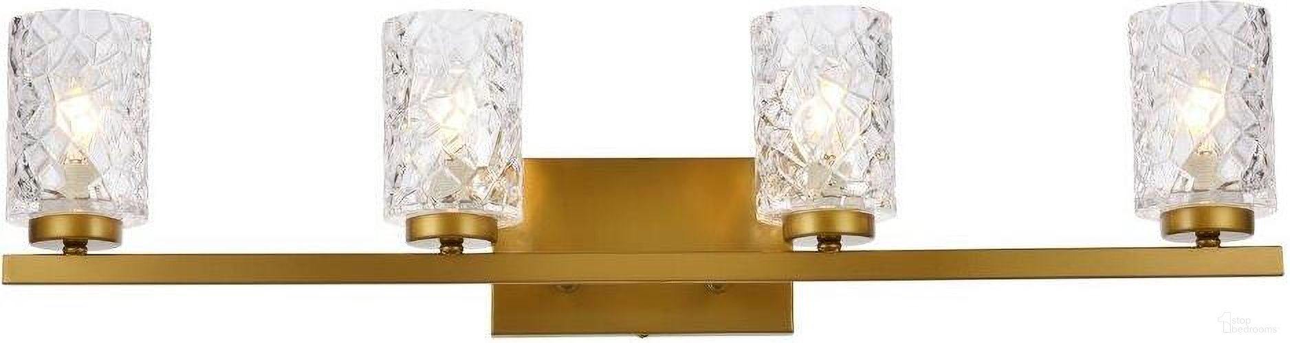 Cassie 4 Lights Bath Sconce In Brass With Clear Shade