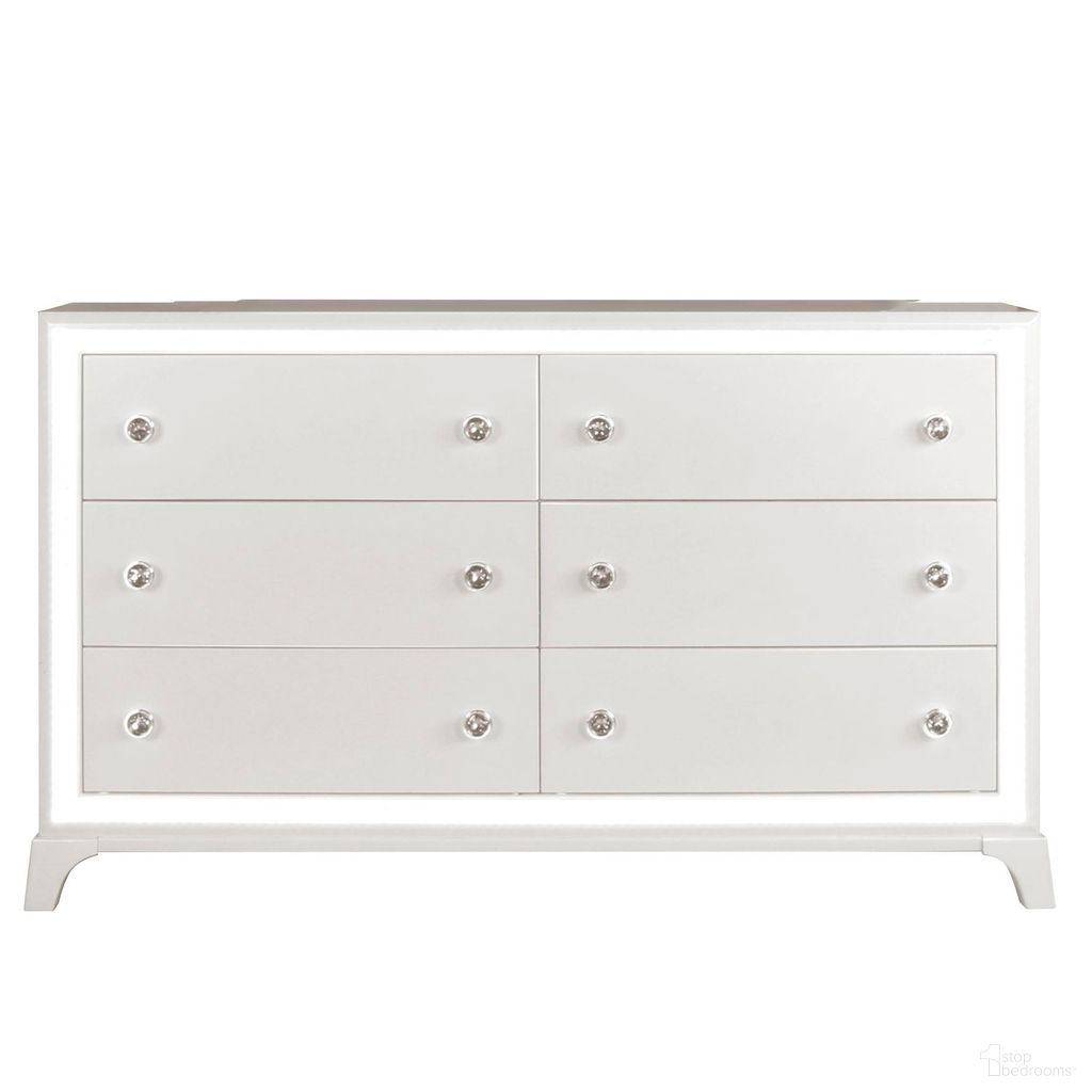 The appearance of Cassie Dresser In Off White designed by Steve Silver in the modern / contemporary interior design. This off white piece of furniture  was selected by 1StopBedrooms from Cassie Collection to add a touch of cosiness and style into your home. Sku: CAS900DR. Material: Wood.
