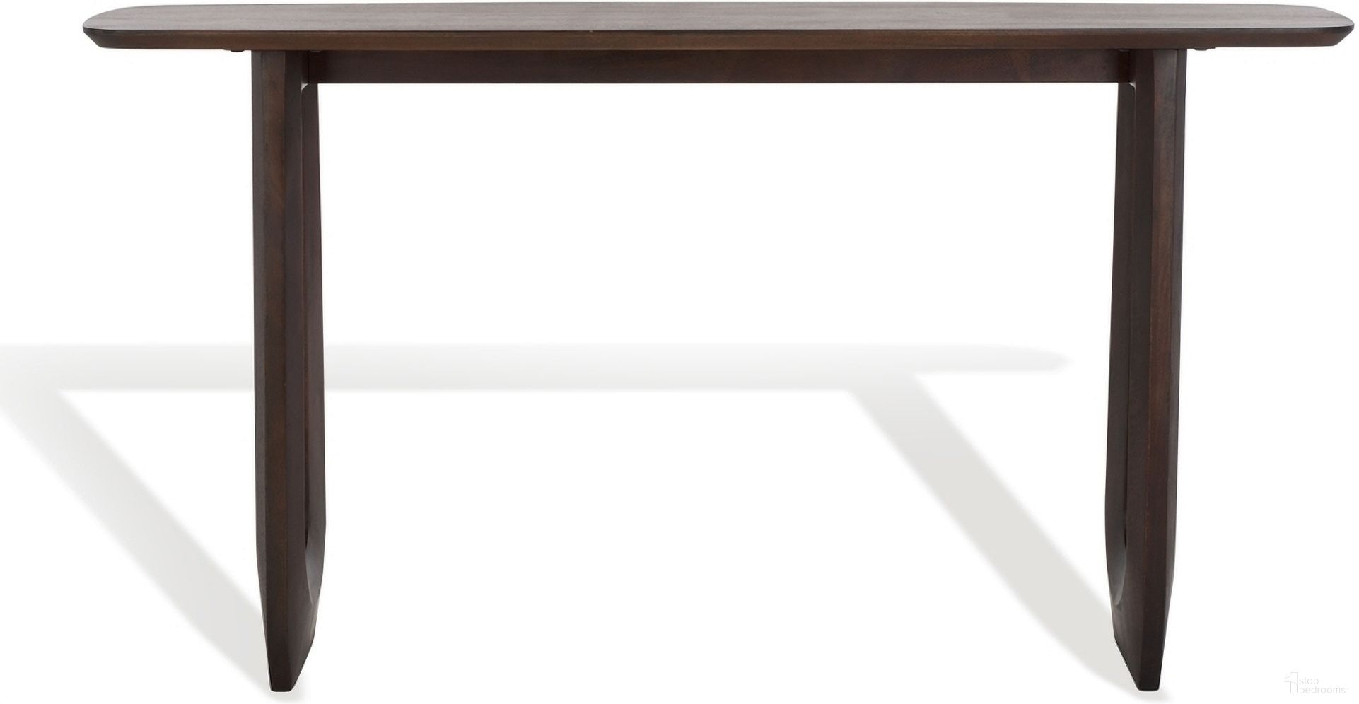 The appearance of Cassiette Wood Console Table In Walnut designed by Safavieh Couture in the modern / contemporary interior design. This walnut piece of furniture  was selected by 1StopBedrooms from Cassiette Collection to add a touch of cosiness and style into your home. Sku: SFV8304A. Material: Wood.