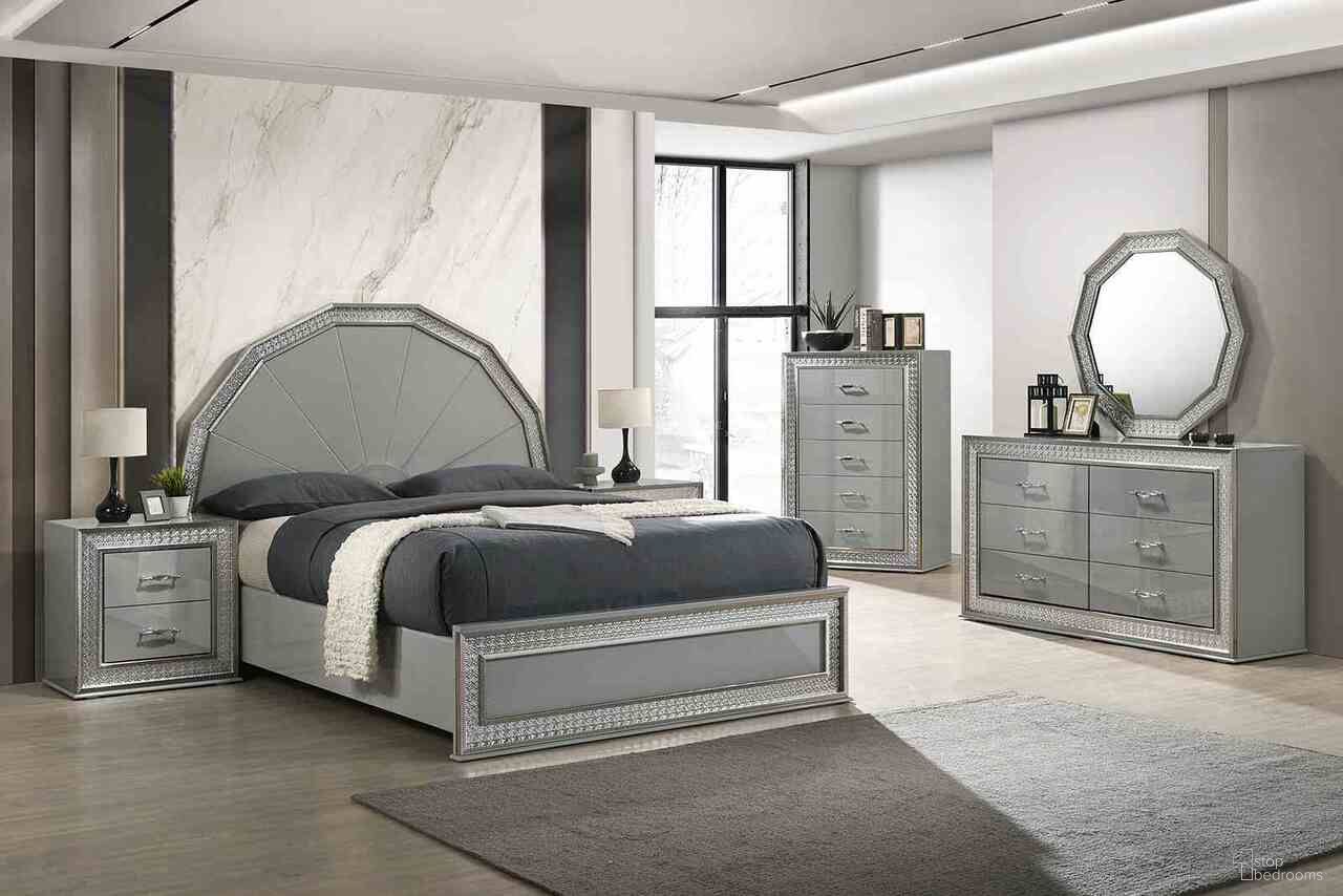 Cassiopeia Bedroom Set In Metallic Gray