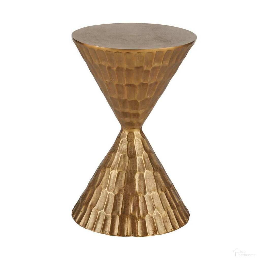 The appearance of Castanza Accent Table In Antique Brass designed by Arteriors in the  interior design. This antique brass piece of furniture  was selected by 1StopBedrooms from Castanza Collection to add a touch of cosiness and style into your home. Sku: FAI13. Material: Aluminum.