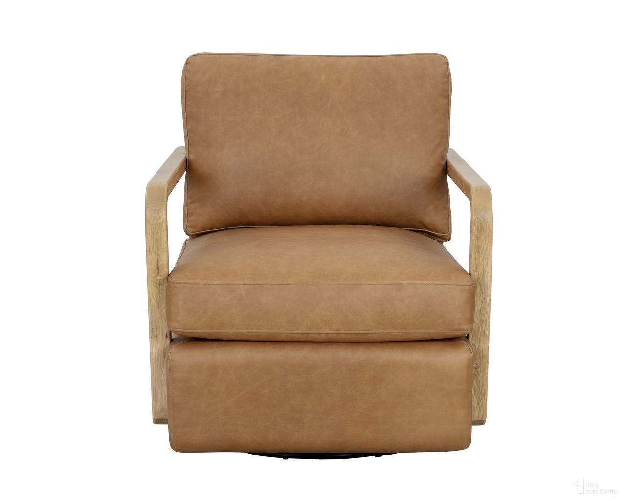 Castell Swivel Lounge Chair In Rustic Oak and Ludlow Sesame