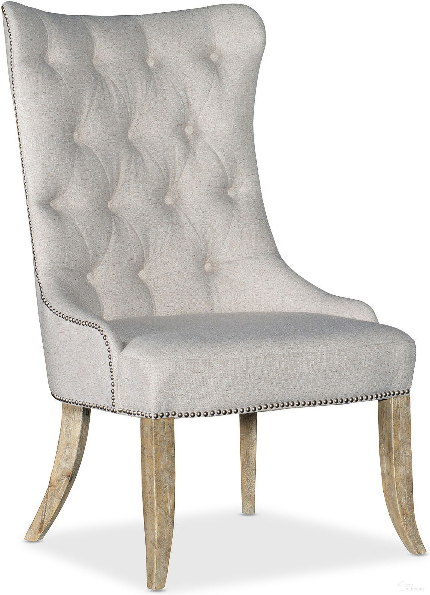 The appearance of Castella Tufted Dining Chair set of 2 designed by Hooker in the traditional interior design. This beige piece of furniture  was selected by 1StopBedrooms from Castella Collection to add a touch of cosiness and style into your home. Sku: 5878-75511-80. Material: Fabric. Chair Type: Side Chair.