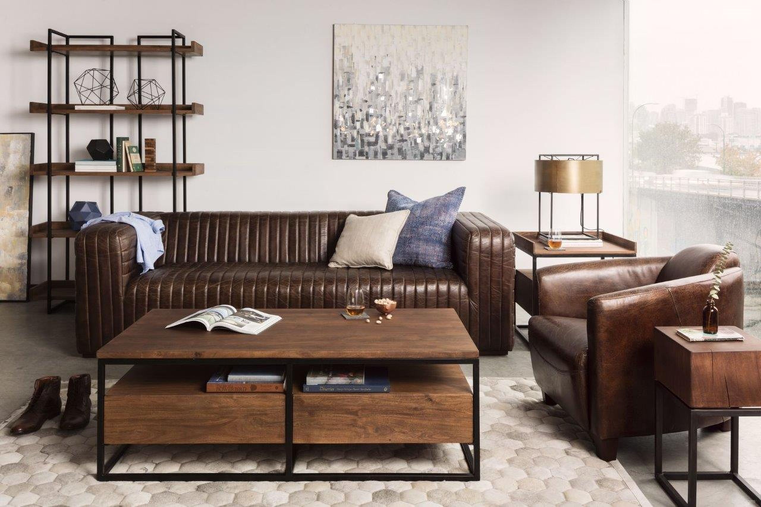 Castle Dark Brown Living Room Set