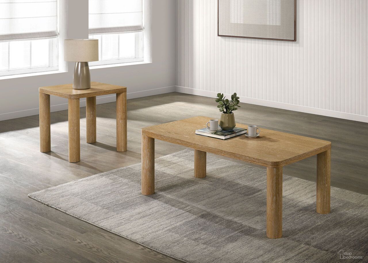 The appearance of Castlewood Engineered Wood Occasional Table Set In Washed Oak designed by Coaster in the transitional interior design. This washed oak piece of furniture was selected by 1StopBedrooms from Castlewood Collection to add a touch of cosiness and style into your home. Sku: 710868;710867. Material: MDF.