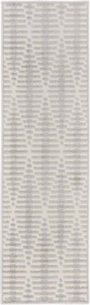 Casual 2' x 6' Modern Indoor Rug In Light Grey